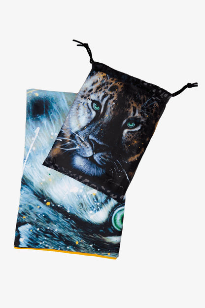 Serviette de plage Léopard ''Regarde-moi'' XL - Collection Laurie Marois
