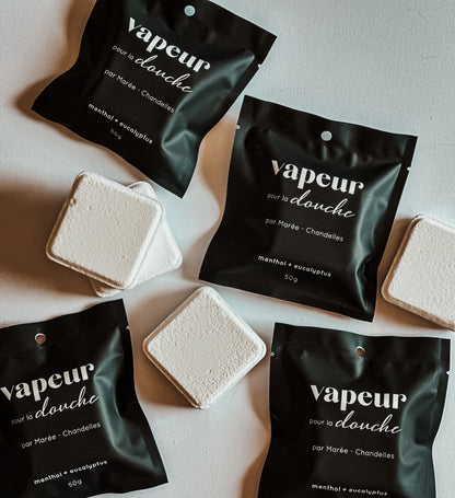Vapeurs de douche Menthol et Eucalyptus